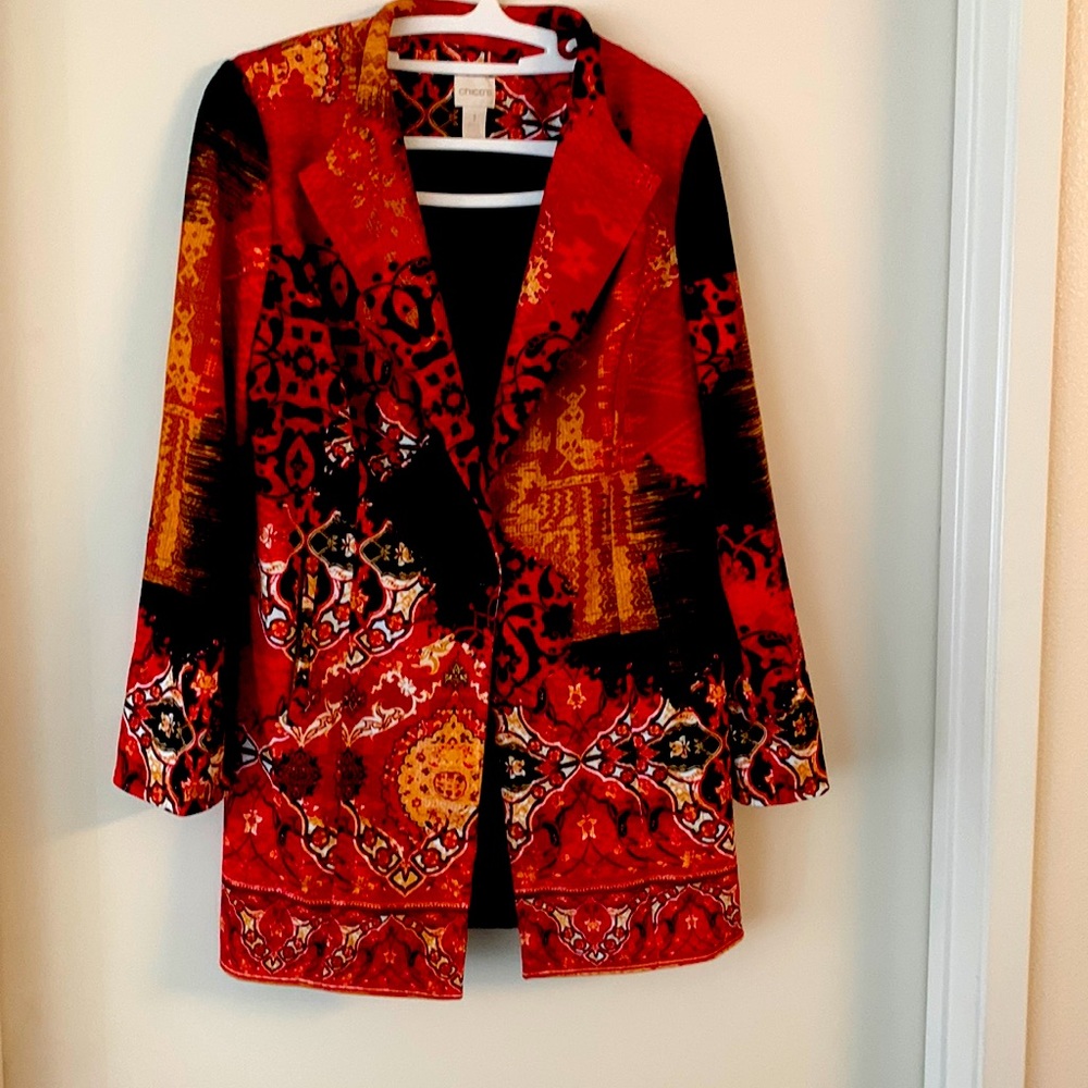 Chicos Womens fabric blazer size 1